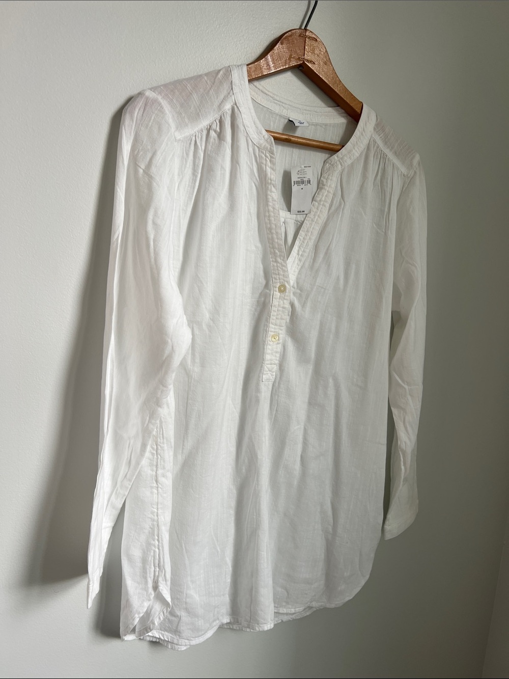 Old Navy | White Lightweight Henley Tunic #553045-00-1 NWT Medium - Picture 8 of 17